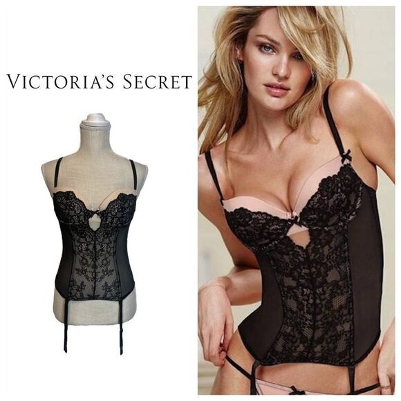 Victoria's Secret Other - Victoria’s Secret Black & Nude Lace Corset
